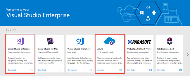 visual studio enterprise and azure