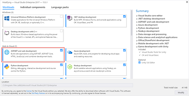 visual studio enterprise web apps