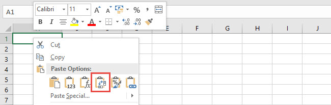 transpose data range