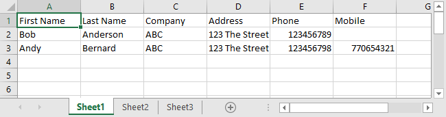 Excel Data Consolidation Example 01