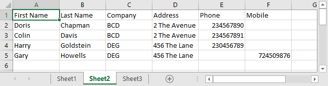 Excel Data Consolidation Example 02