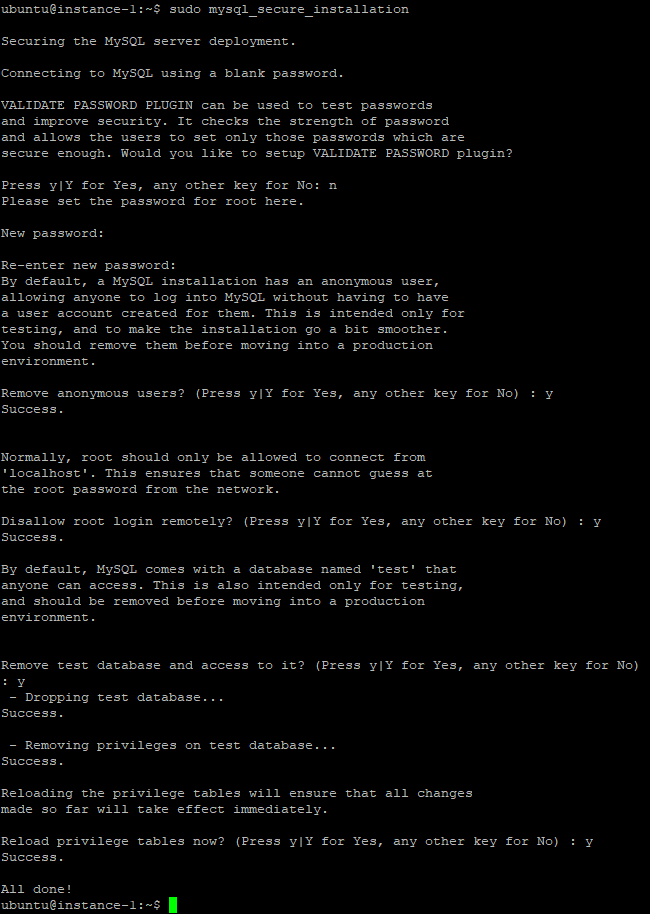 sudo mysql_secure_installation