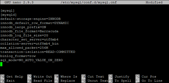 mysqld configuration