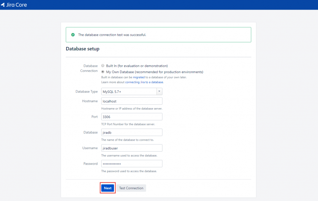 Jira - Database Test Success