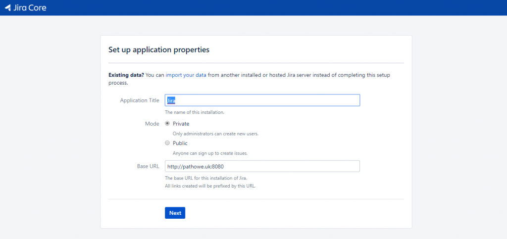 Jira - Application Settings