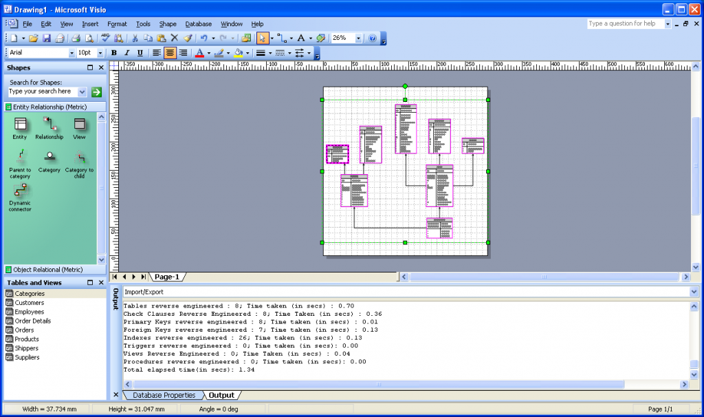 Visio DB Reverse Engineering Wizard 8