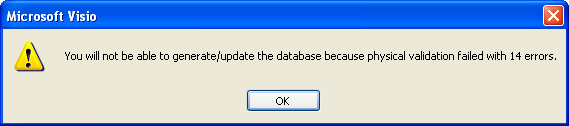 Visio DB Generation Error Example