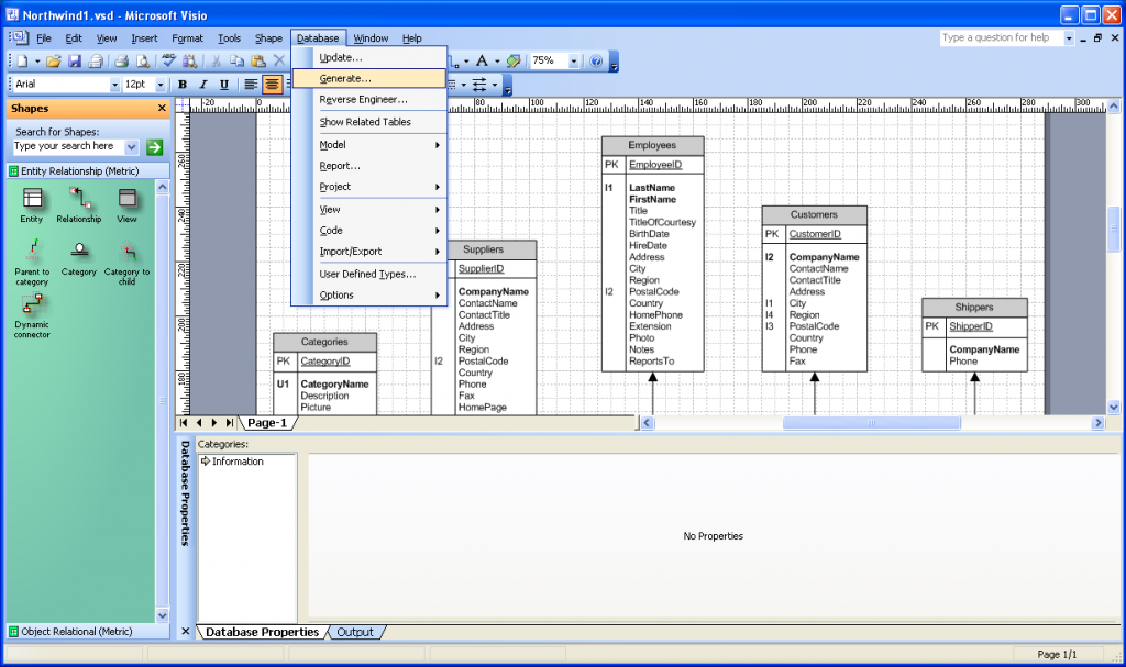 Reverse Engineering And Generating Databases In Visio Pat Howe S Blog