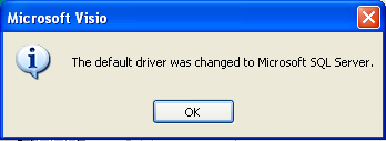 Visio Default Driver Changed to SQL Server