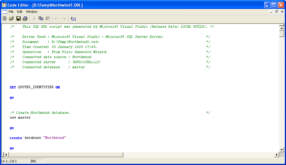 Visio Database Generate Wizard 9